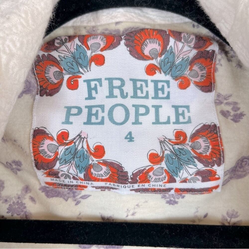 Free People Vintage Y2K Jacket Cropped Shacket Coat Cottage Granny Boho Small 4 - Picture 8 of 12